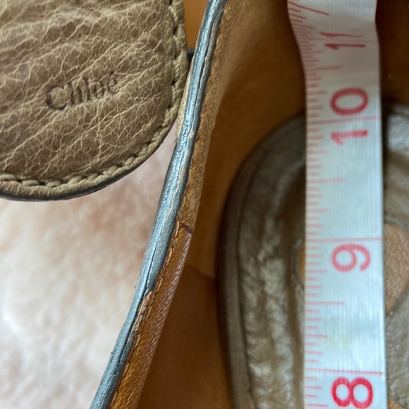 Chloe Mary Jane Leather Block Heels Pumps Shoes Taupe EU 40 US 10 - Picture 16 of 17